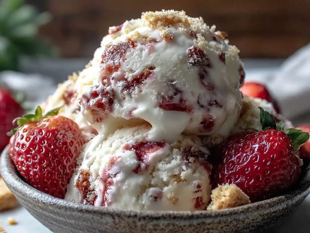 no-churn strawberry cheesecake ice cream recipe preparation steps