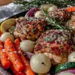 one-pan crispy lemon herb chicken - featured image