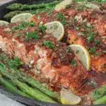 one-pan lemon garlic butter salmon - featured image