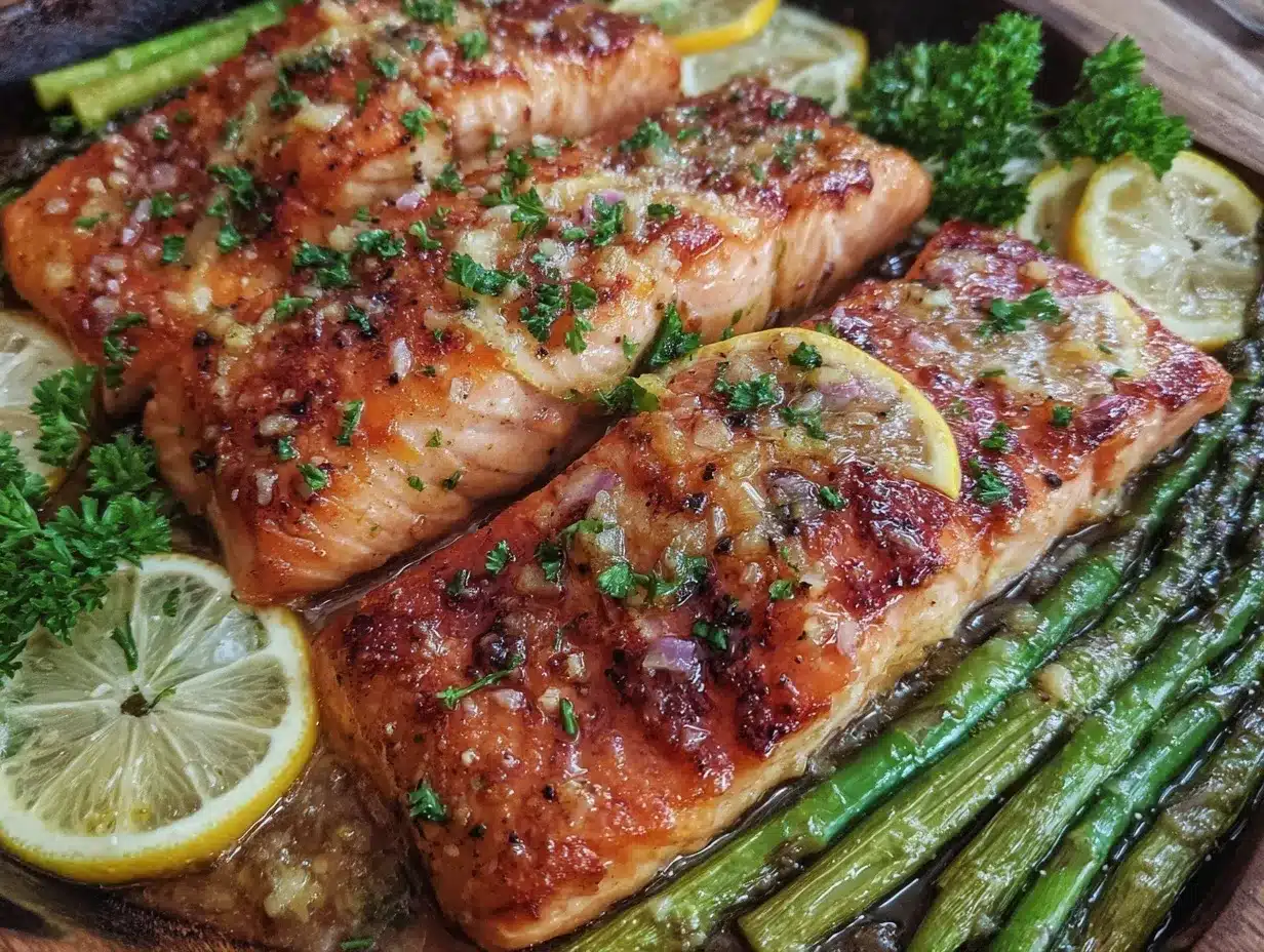 one-pan lemon garlic butter salmon preparation steps