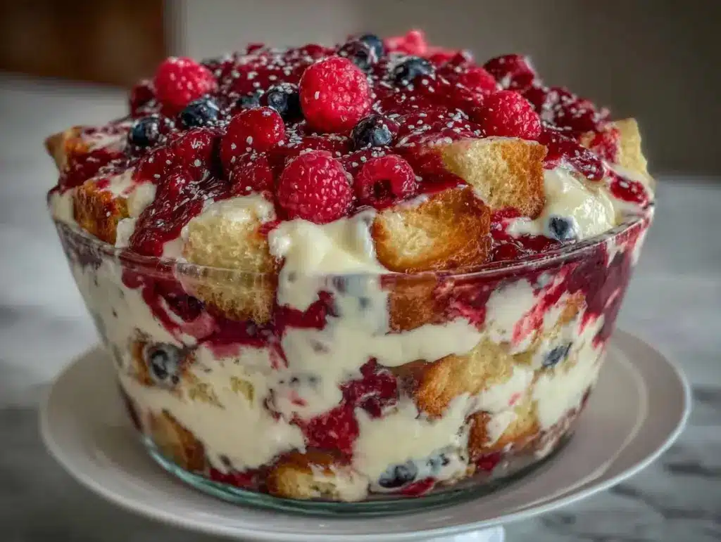 patriotic berry trifle - featured image