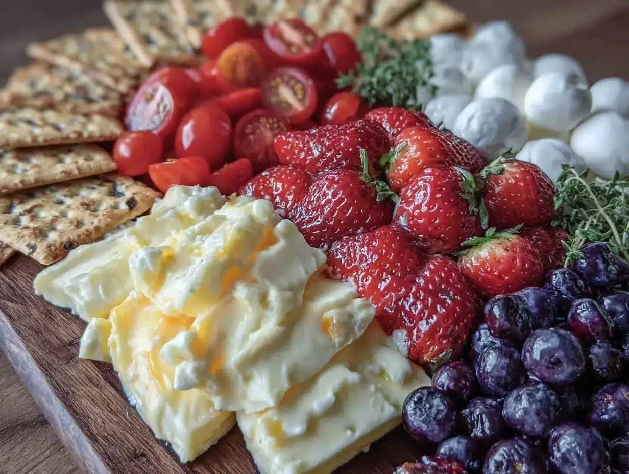 patriotic flag charcuterie board preparation steps