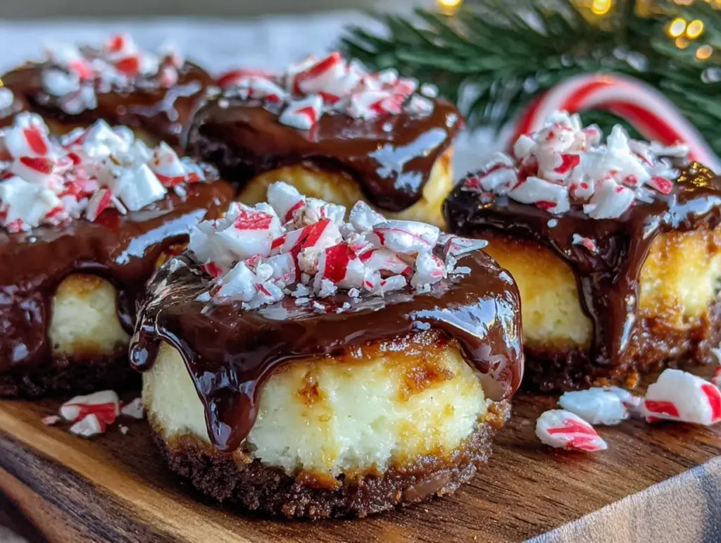 peppermint bark cheesecake bites - featured image
