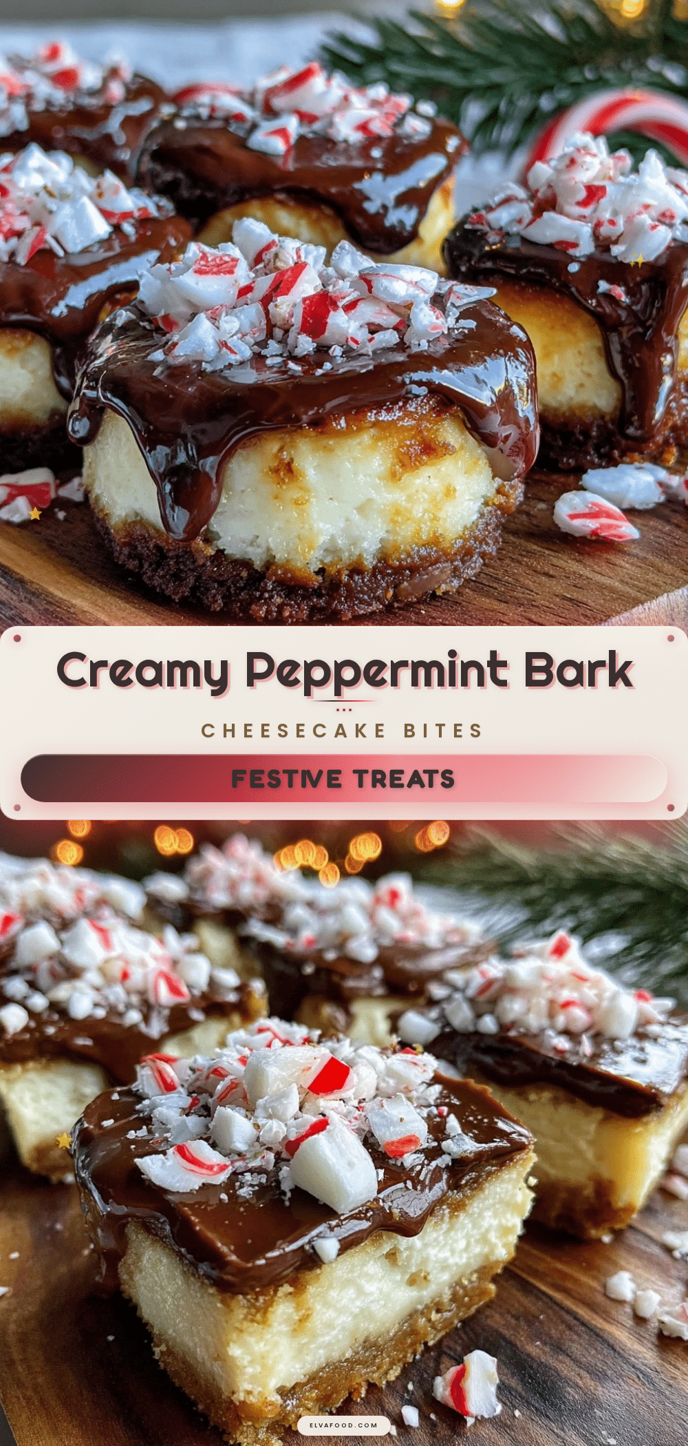 peppermint bark cheesecake bites recipe