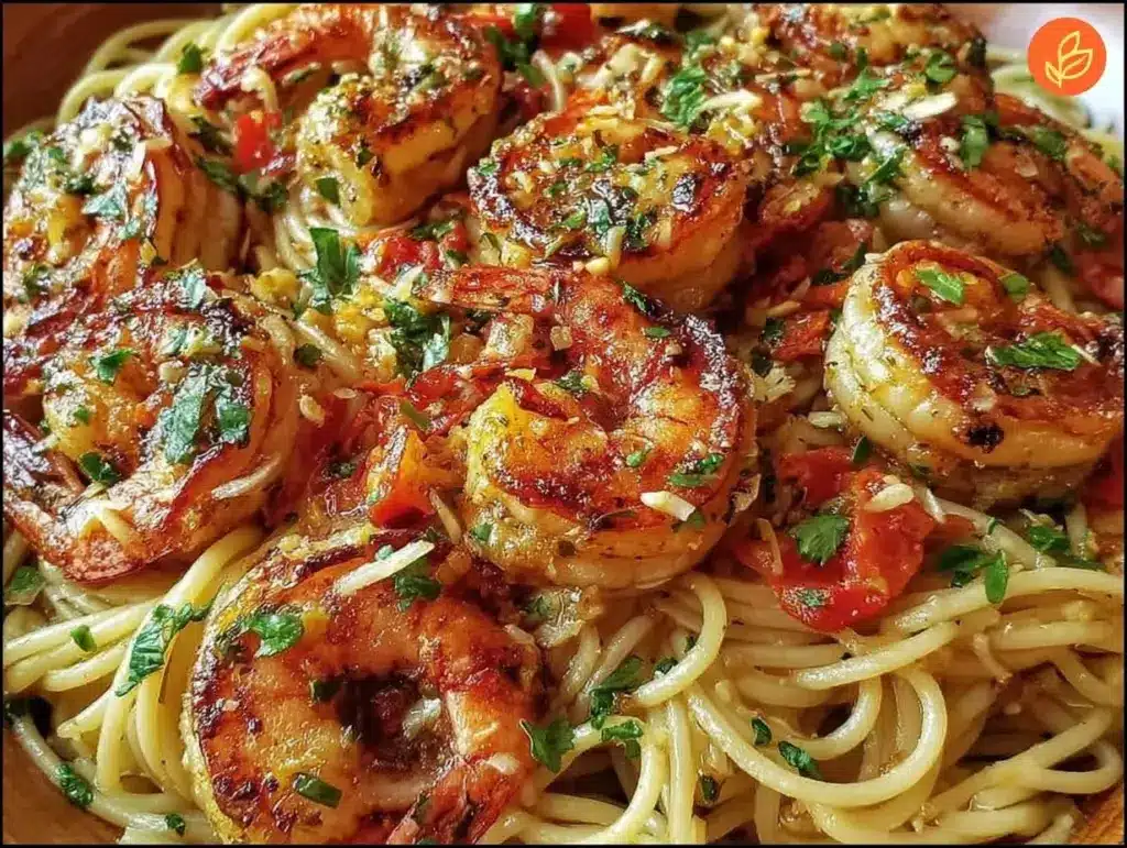 quick creamy garlic butter shrimp pasta - featured image