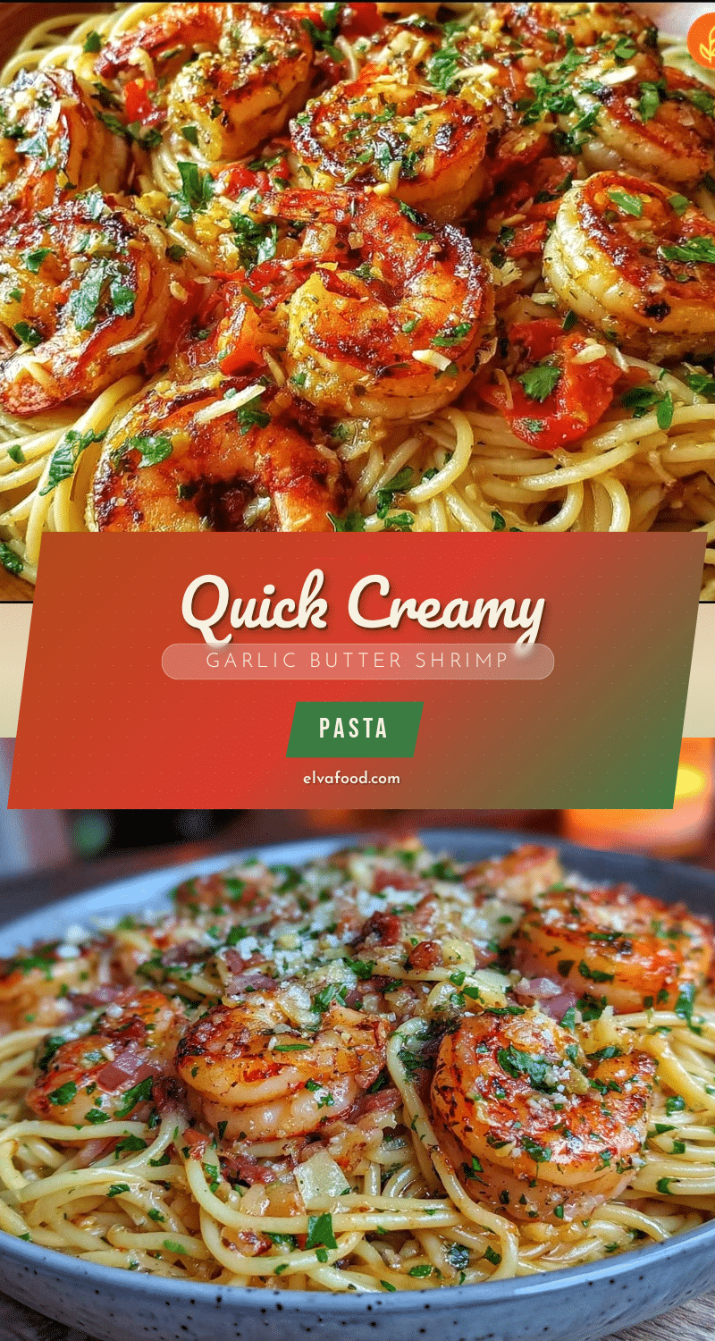 quick creamy garlic butter shrimp pasta recipe