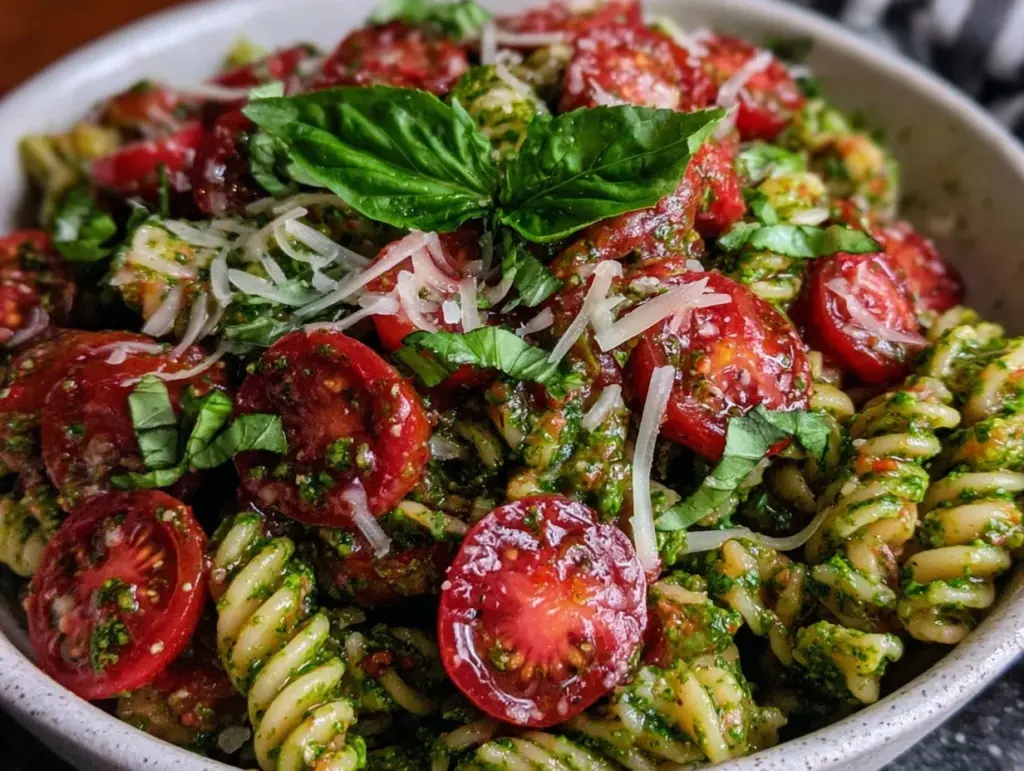 quick pesto pasta - featured image