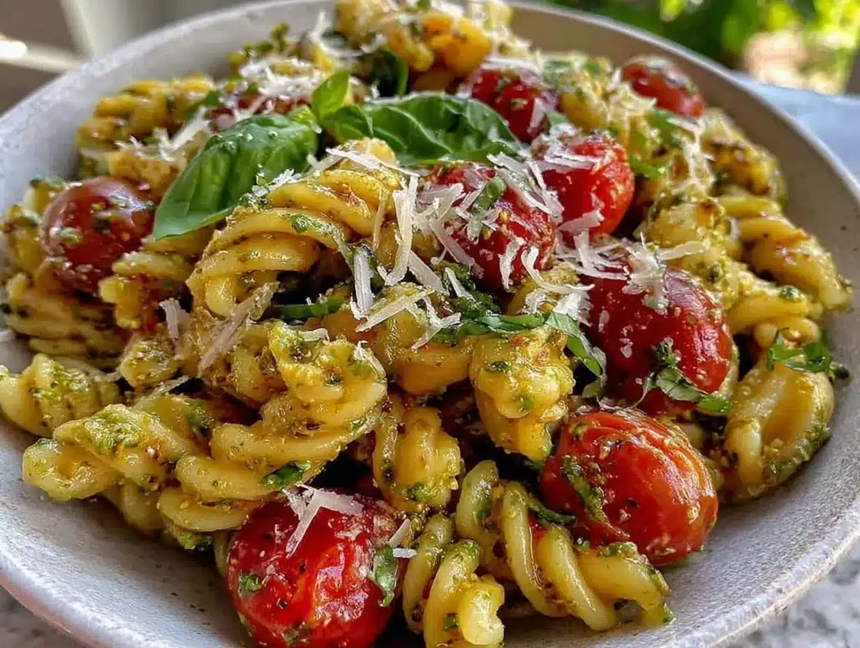 quick pesto pasta preparation steps