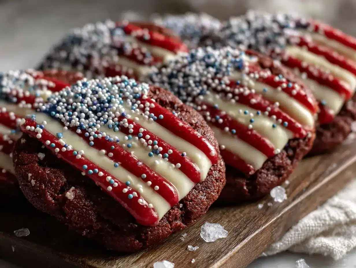 red velvet american flag sugar cookies preparation steps