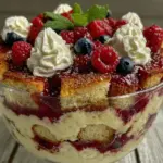 red white and blue berry trifle - featured image