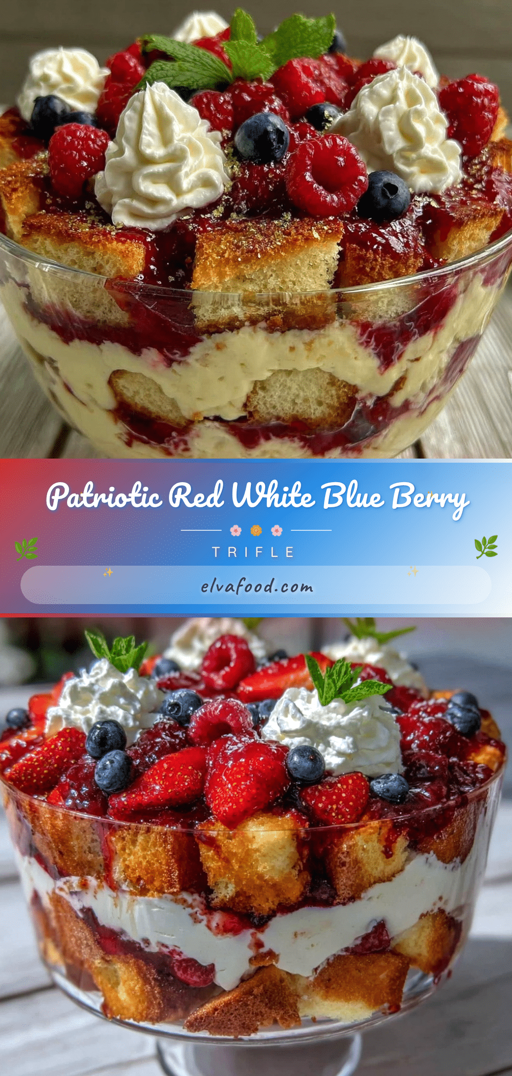 red white and blue berry trifle recipe