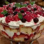 red white and blueberry trifle - featured image