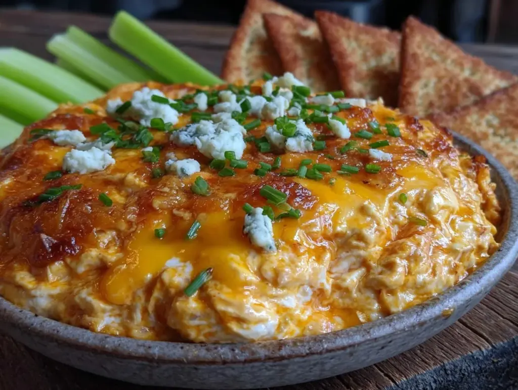 savory buffalo chicken dip - featured image