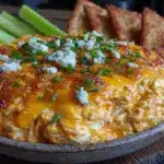 savory buffalo chicken dip - featured image
