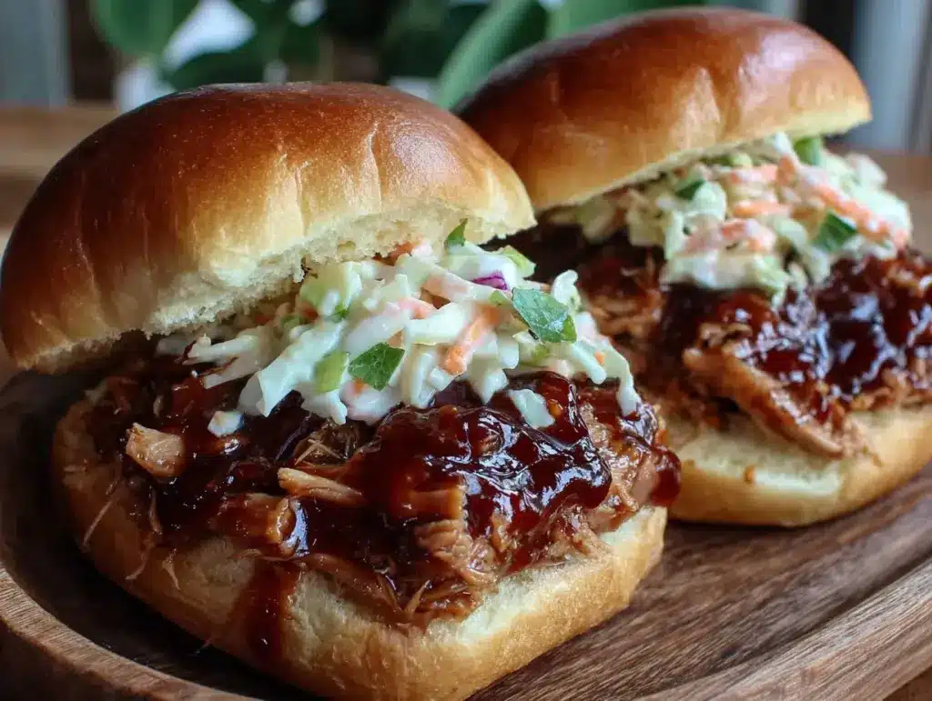 slow cooker pulled chicken sandwiches - featured image