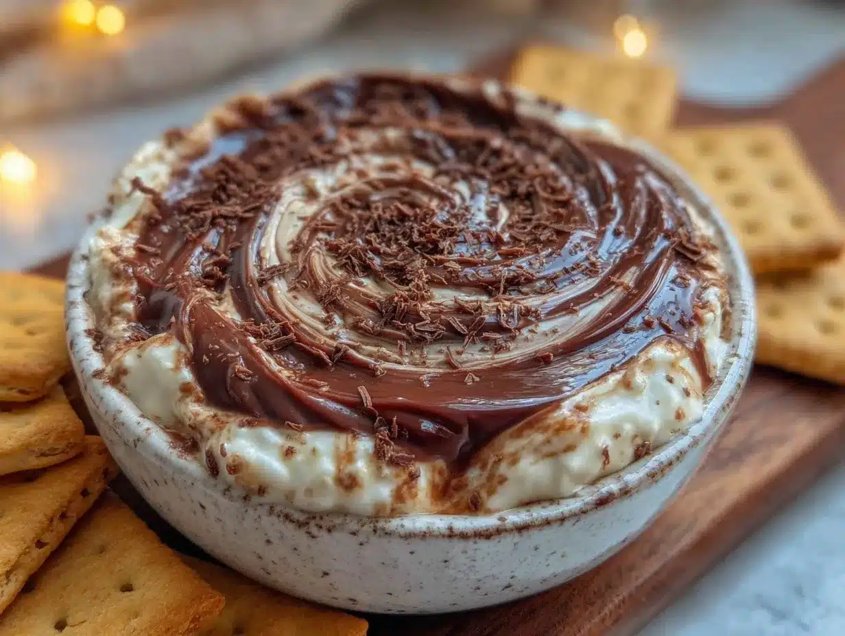 spider web chocolate cheesecake dip preparation steps