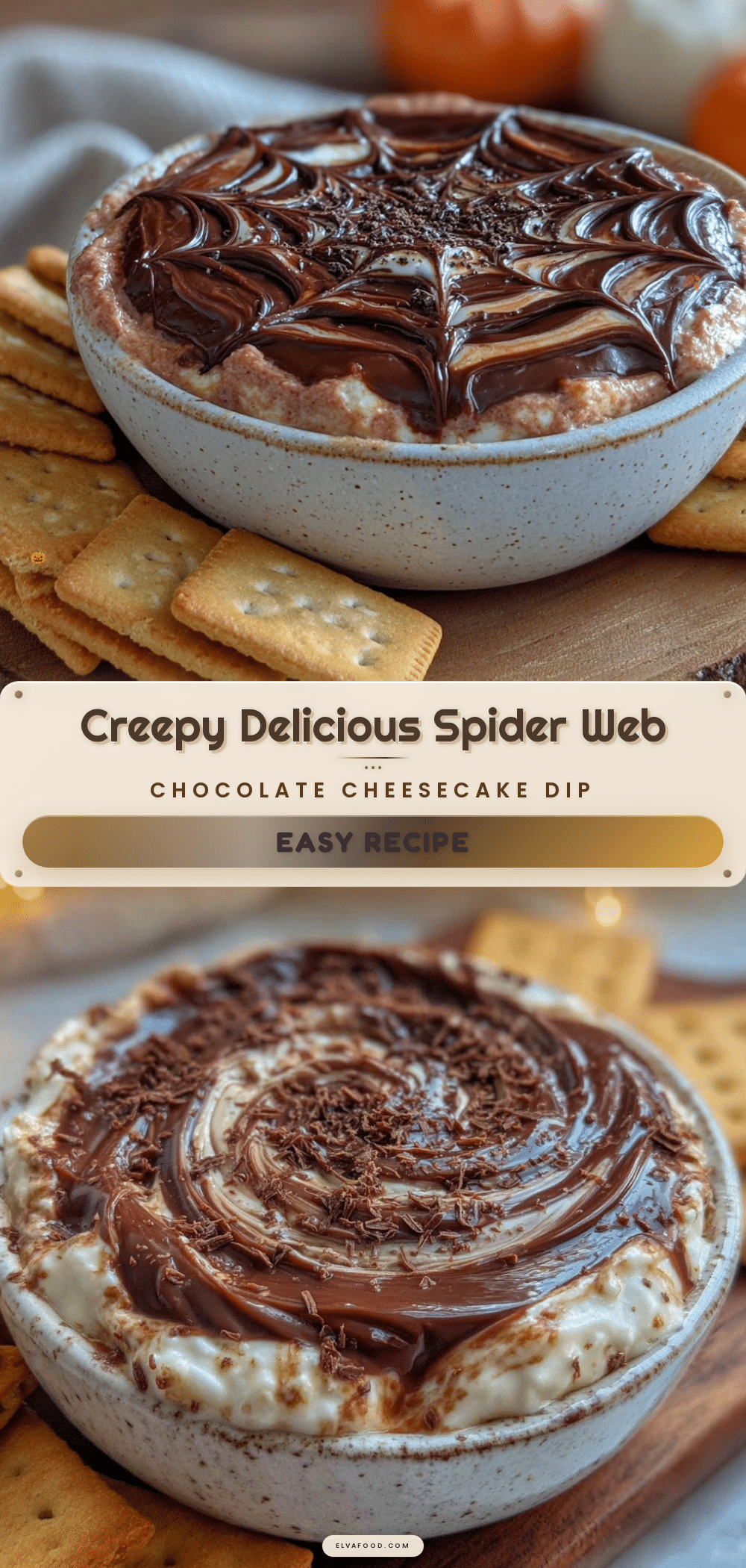 spider web chocolate cheesecake dip recipe