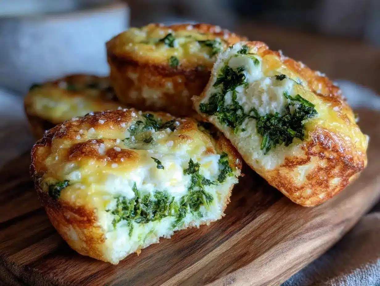spinach and cheese egg muffin cups preparation steps