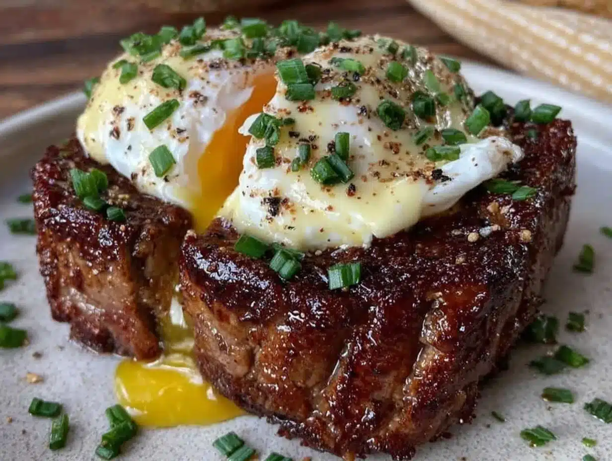 steak and eggs benedict preparation steps