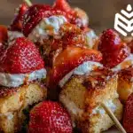 strawberry shortcake skewers - featured image