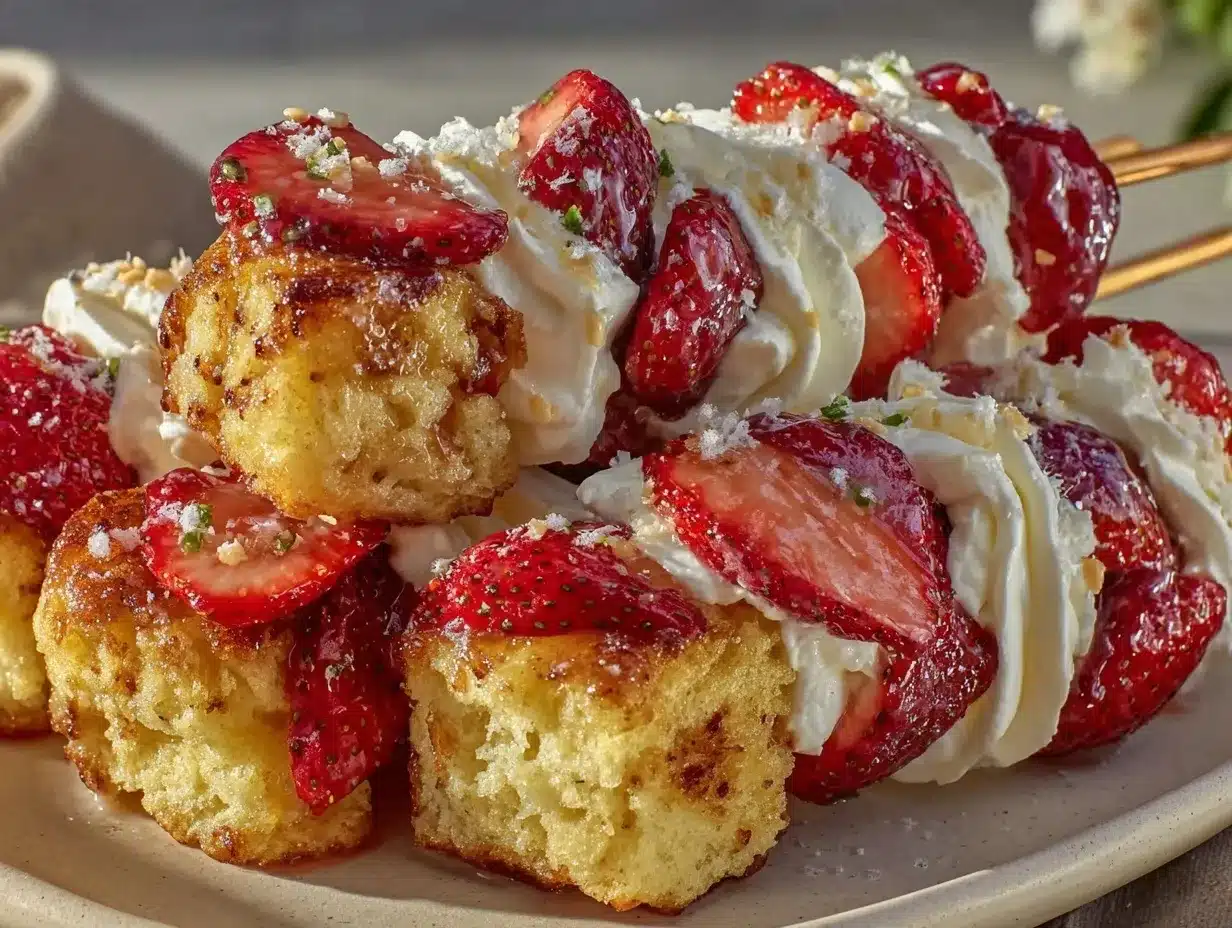 strawberry shortcake skewers preparation steps