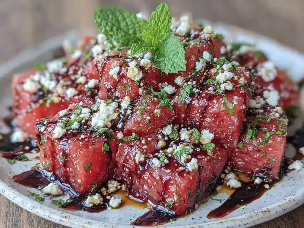 watermelon feta mint salad - featured image