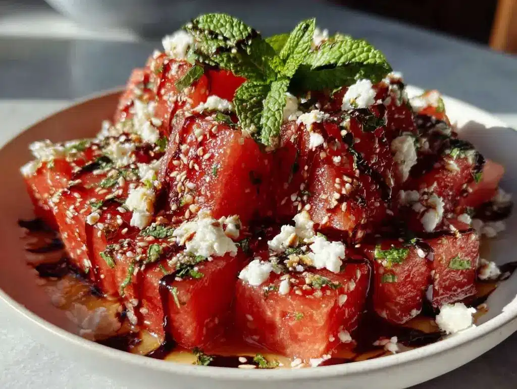 watermelon feta mint salad - featured image