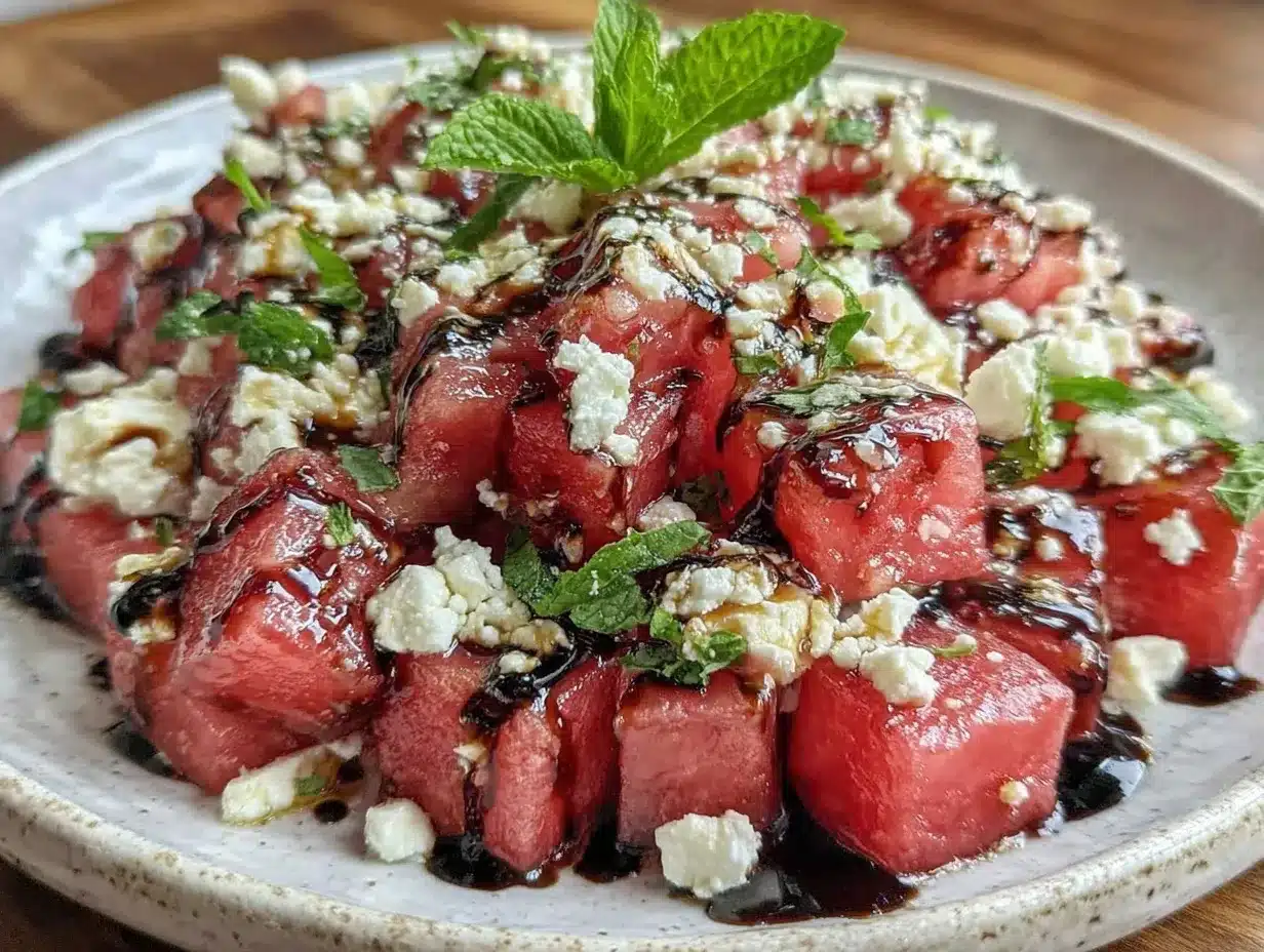 watermelon feta mint salad preparation steps