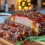 whiskey glazed smoked brisket - featured image
