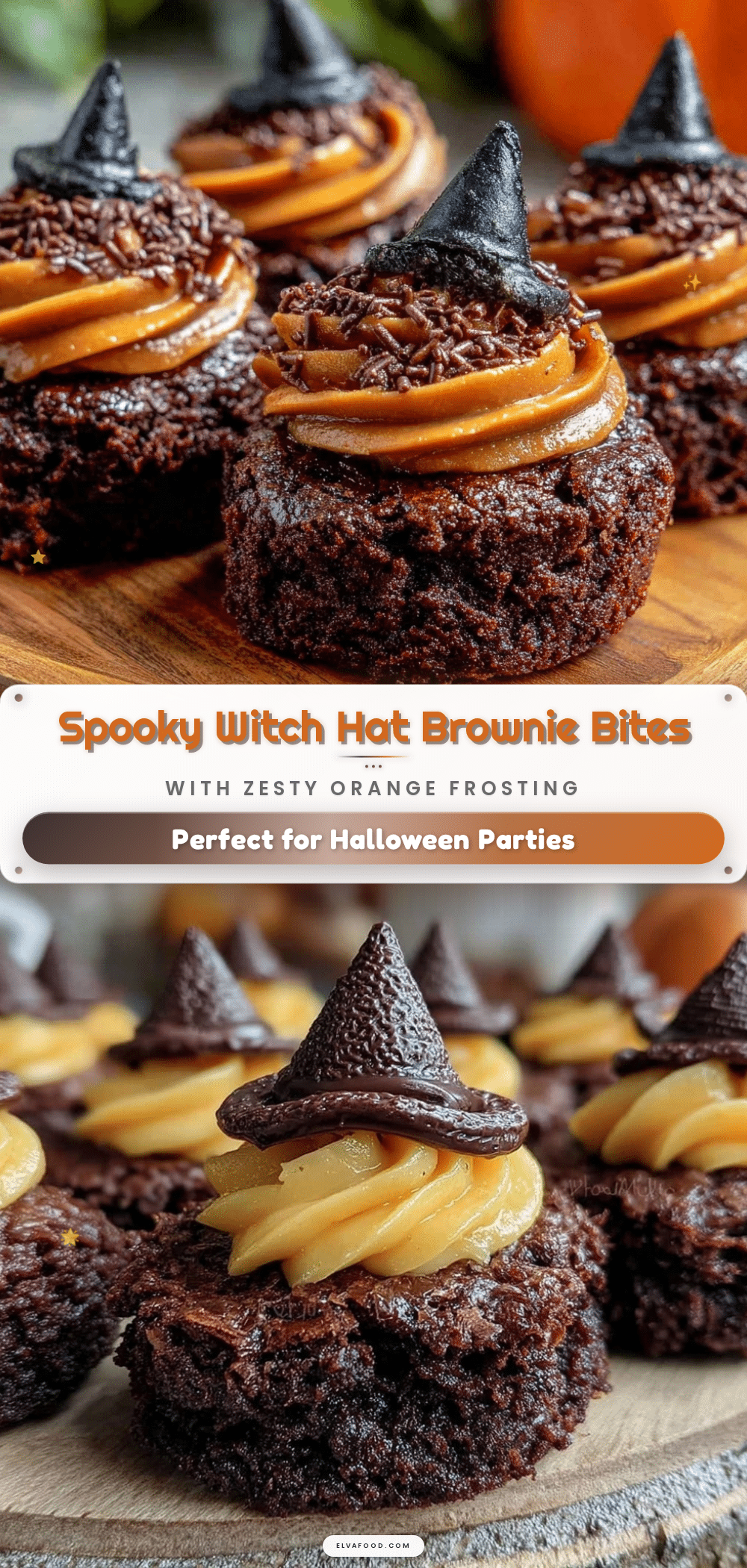 witch hat brownie bites recipe