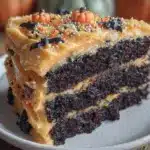 black velvet halloween layer cake - featured image
