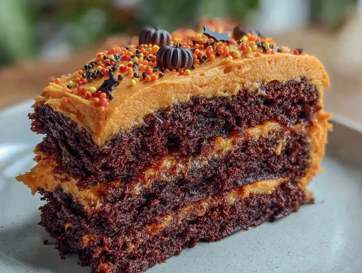 black velvet halloween layer cake preparation steps