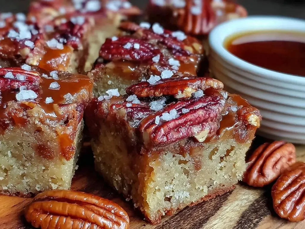 brown butter maple pecan blondies - featured image
