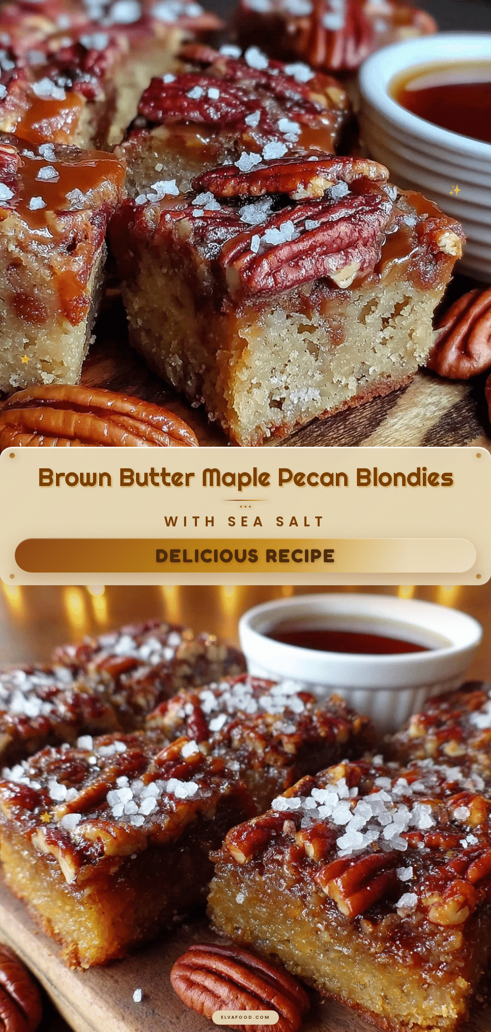 brown butter maple pecan blondies recipe