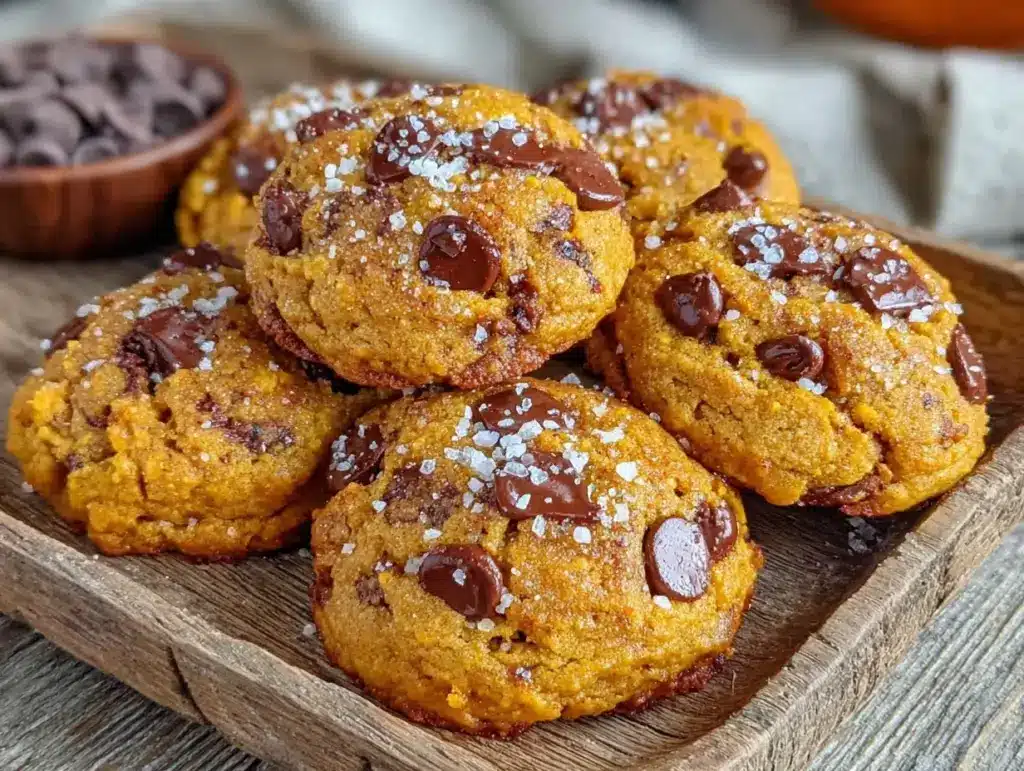 brown butter pumpkin chocolate chip cookies - featured image