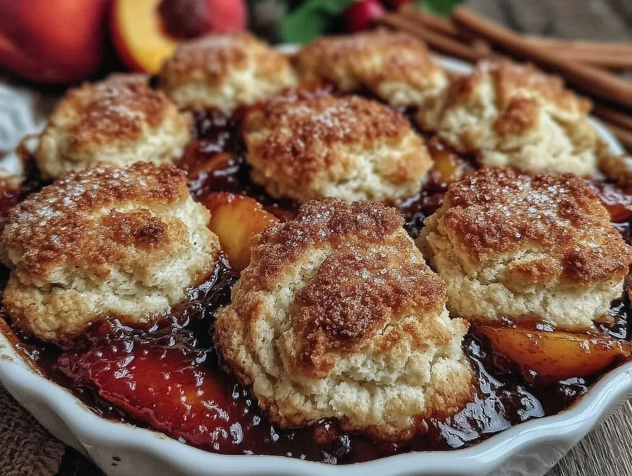 brown sugar bourbon peach cobbler preparation steps