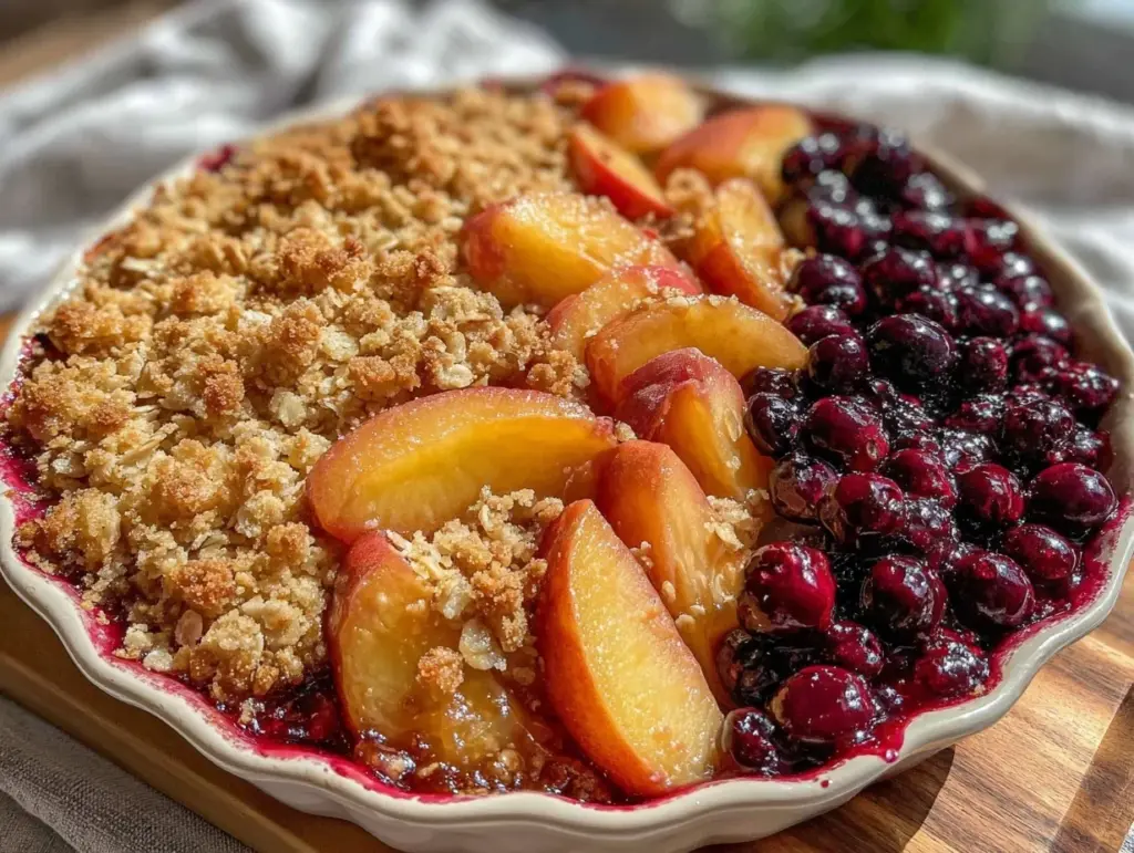 cozy stone fruit crisp recipe - featured image