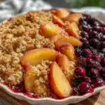 cozy stone fruit crisp recipe - featured image