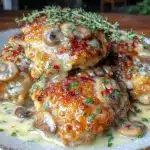 creamy boneless skinless chicken thighs - featured image