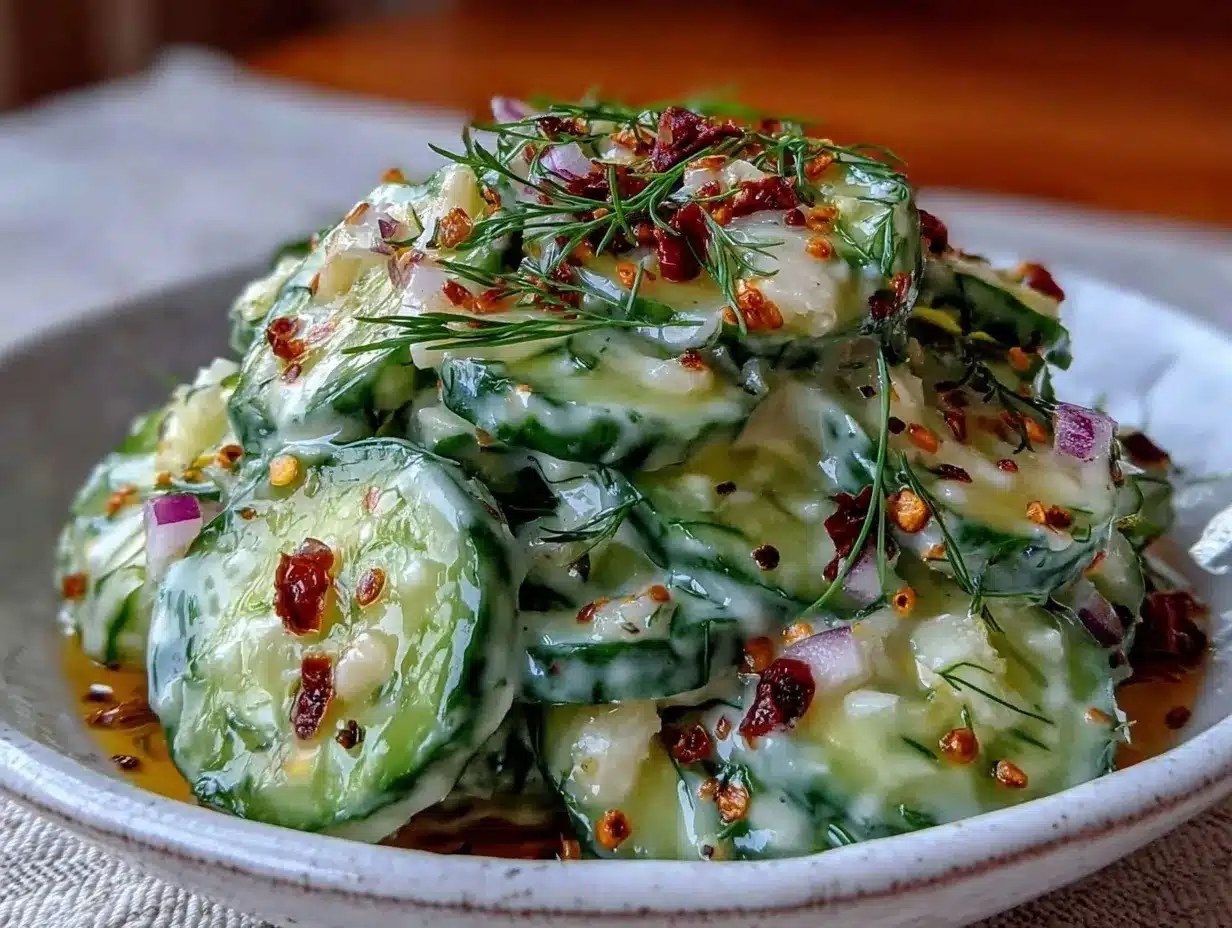 creamy cucumber dill salad preparation steps