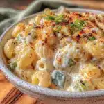 creamy hatch green chili mac and cheese - featured image
