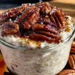 creamy maple brown sugar overnight oats - featured image
