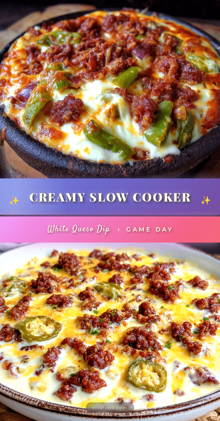 creamy slow cooker white queso dip recipe