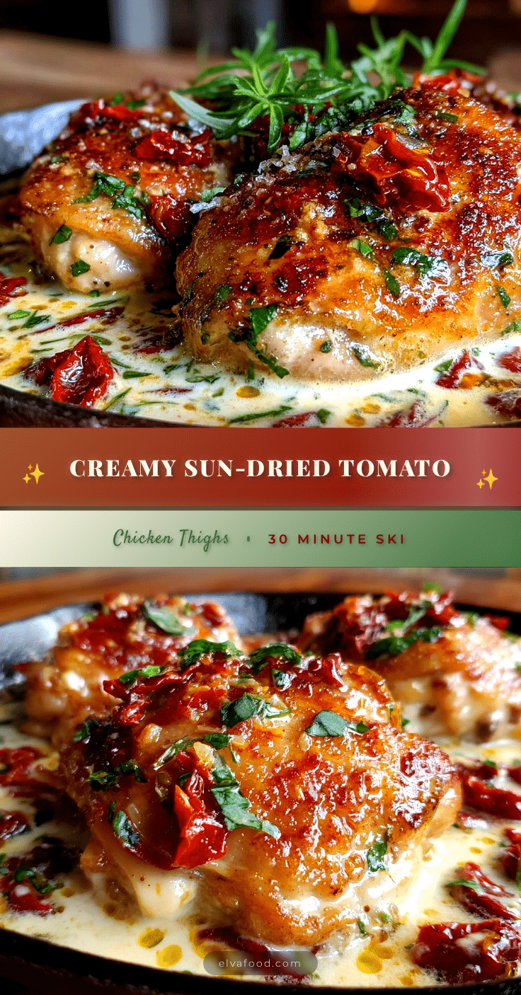 creamy sun-dried tomato chicken thighs recipe
