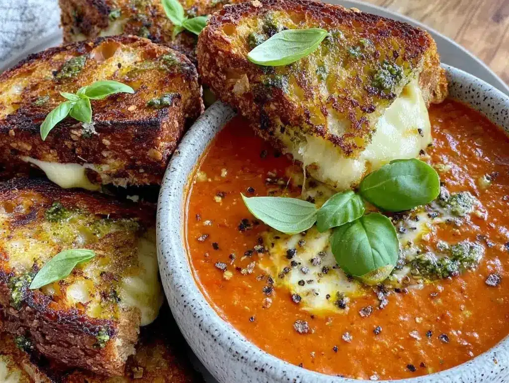 creamy tomato basil soup - featured image