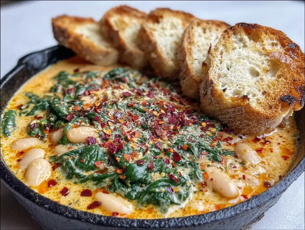 creamy tuscan white bean skillet preparation steps