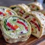 creamy veggie roll-up pinwheel sandwiches - featured image