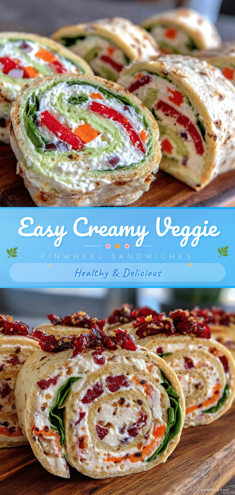 creamy veggie roll-up pinwheel sandwiches recipe