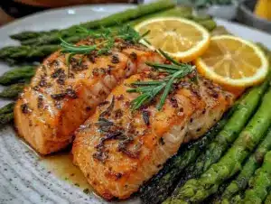crispy air fryer lemon herb salmon fillets - featured image