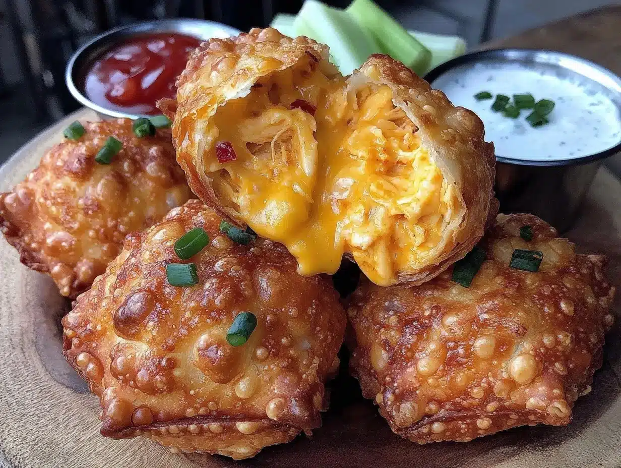 crispy buffalo chicken dip egg rolls preparation steps